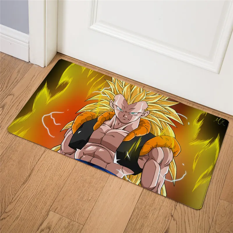 Dragon Ball Son Goku Коврик для пола кухня ванная комната Нескользящие дверные коврики 46*76 ПВХ кожа мультяшное украшение для дома аниме печать ковры - Цвет: 18