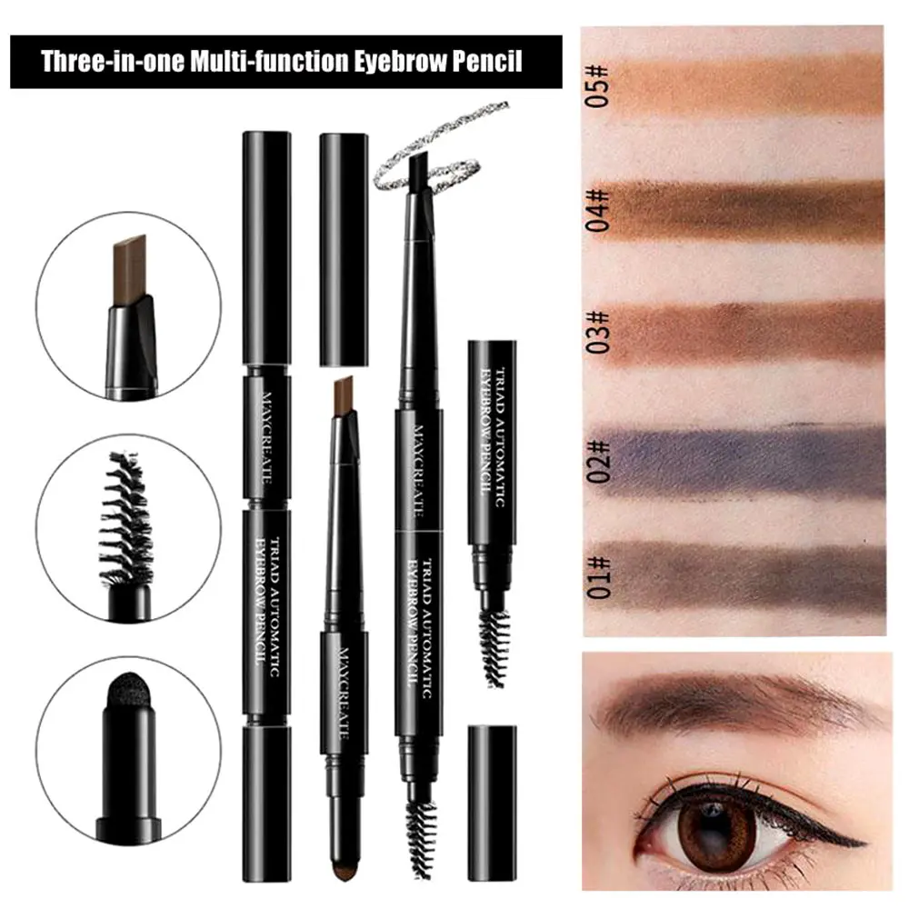 

New Natural Makeup Eyebrow Pencil Pomade Gel Enhancer Professional Brow Tint Tattoo Paint Cream Wax Waterproof Eyebrow Brush