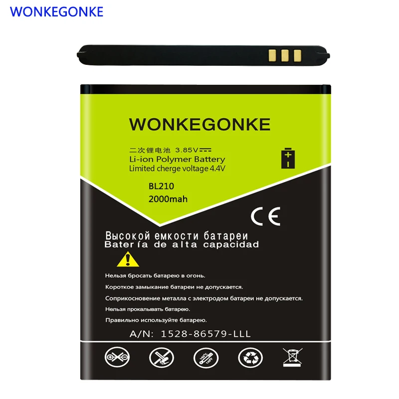 Wonkegonke BL210 Батарея для lenovo A536 S820 A606 A656 S650 S820E A766 A828t BL 210 BL-210 мобильного телефона Батарея