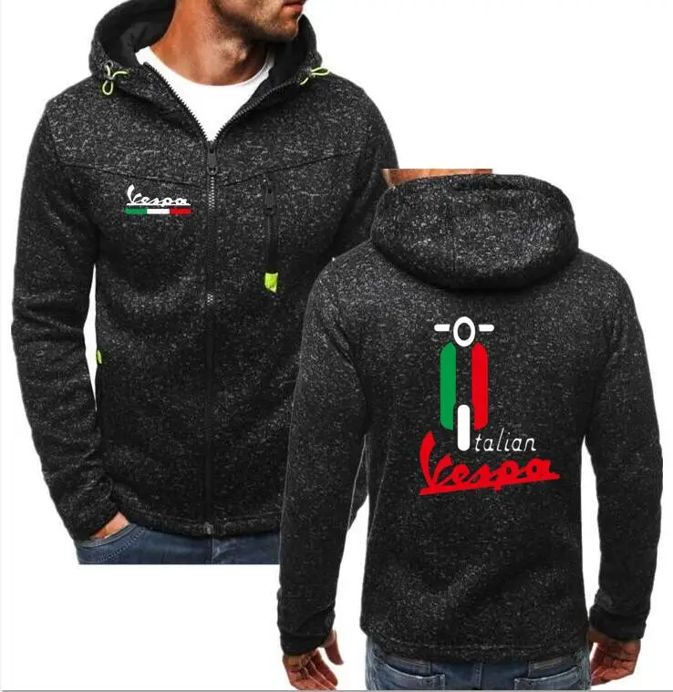 

2018 Brand Men Spring New Hoodies men/women Vespa print Hoodies Sweatshirts Motorcycle Casual Winter Zipper Hooded Jackets