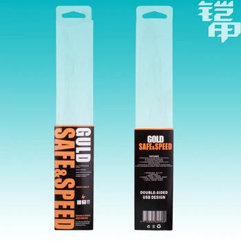 

Clear transparent plastic PVC packaging box with color paper FOR data line accessories PVC packing box for cable 150PCS KJ-571