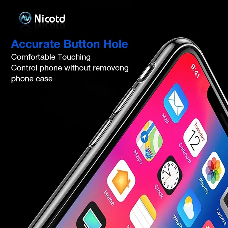 Nicotd Clear Silicon Soft TPU Case For X 7Plus 8 8Plus 7 XS MAX XR Transparent Phone Case For iPhone 5 5s SE 6 6s 6Plus 6sPlus (5)