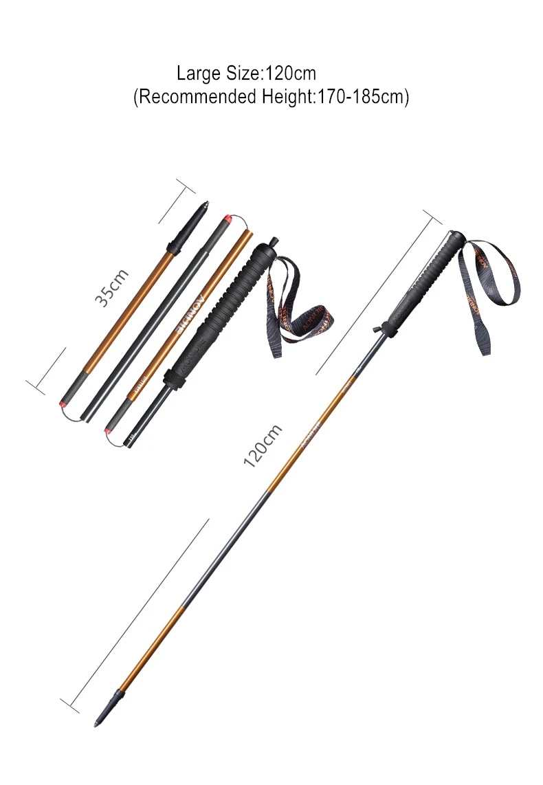 Aonijie E4102 M-pólo Dobrável Ultraleve Quick Lock Pólos Trekking Caminhadas Pólo Corrida Correndo Bengala Carbono Fibra 2 Pçs - Set 16 High Quality Esporte e Lazer