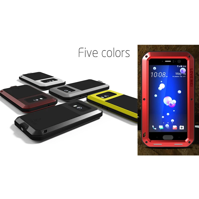

LOVEMEI Powerful Metal Waterproof Case For HTC U11 Aluminum ShockProof Defender Mobile Phone Case Back Cover