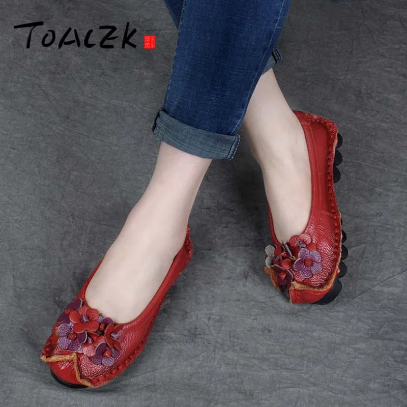 

Spring and autumn soft sole ethnic style women shoes shaokou leather single shoes flat heel pregnant women's shoes