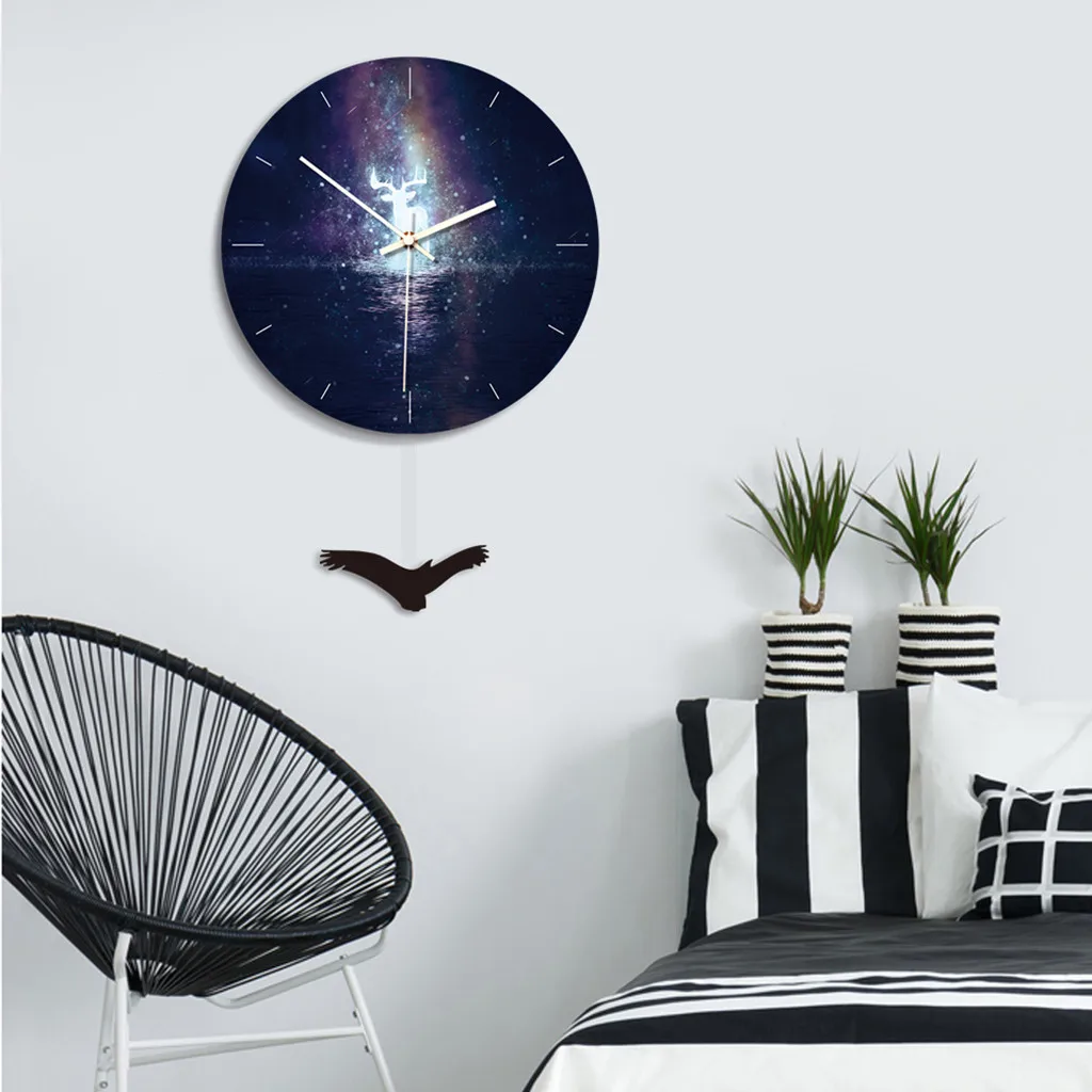 3D большой звездное небо часы настенные часы с фотографиями съемный светится в темноте часы L515