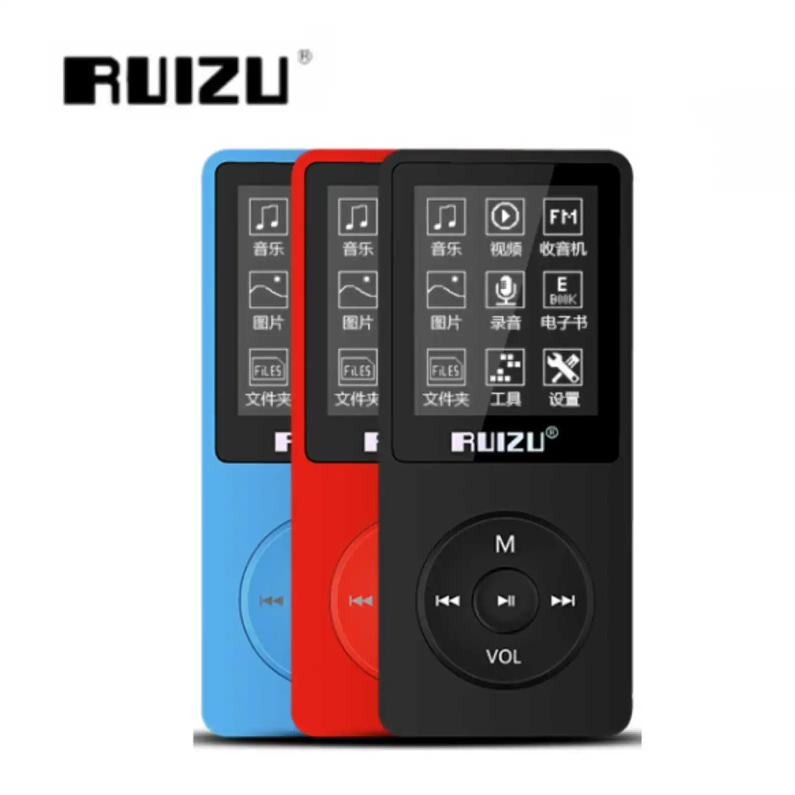 

100% Original Ruizu English Version Ultra Thin MP3 Player with 4GB 8GB 16GB1.8 Inch Screen Can Play 80h, Original RUIZU X02