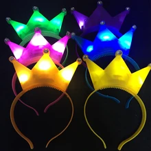 5 шт./партия цветной светодиодный мигающий Корона Головные уборы светодиодный наголовный фонарик для дня рождения и Рождественского украшения