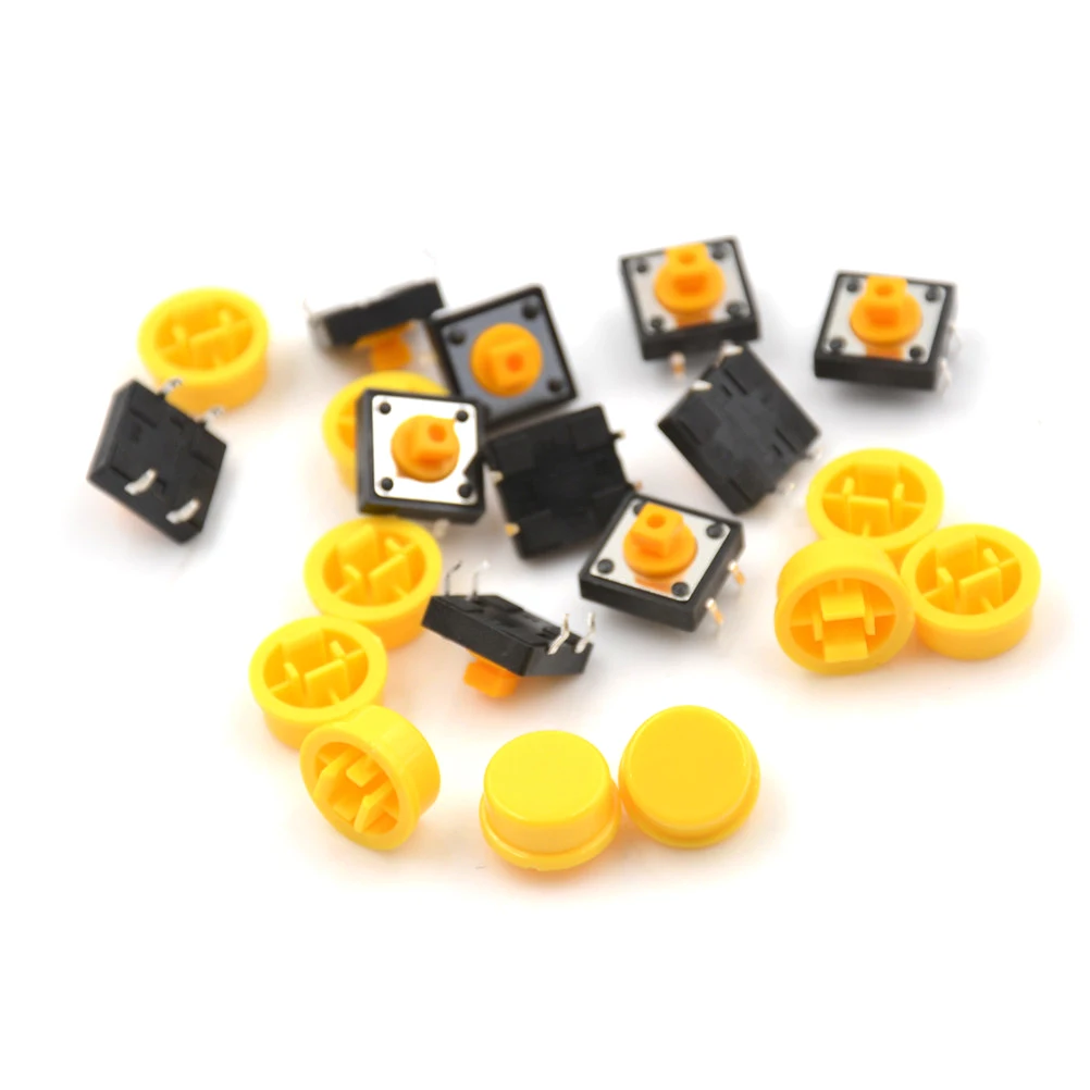 

10pcs/lot 12x12x7.3mm B3F-4055 Tactile Switch with Caps 4P DIP PCB Mount Momentary Tactile Switch