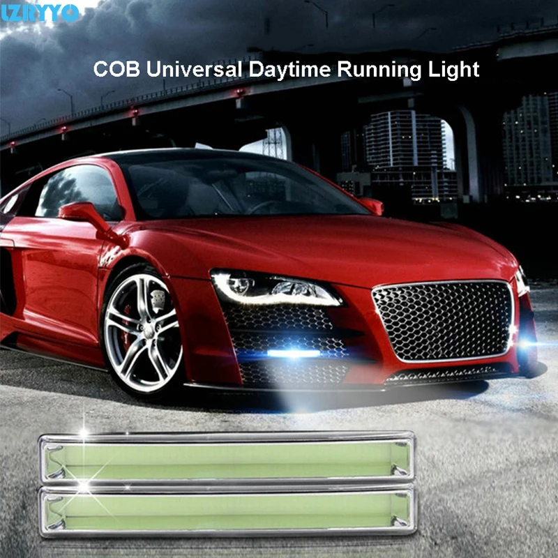 LZRYYQ 2Pcs/lot Universal Car LED DRL Daytime Running Lights Waterproof