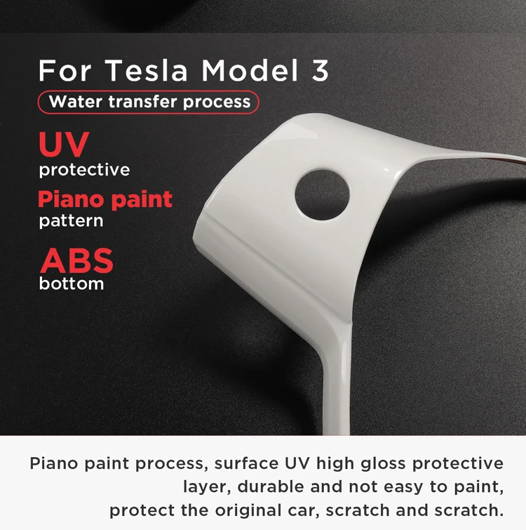 Decorativo do Volante do Carro para Tesla Luckeasy Remendo Modelo Volante Acessórios Quadro Decorativo Vermelho - Branco 3 Abs 26 Cheap Volantes e cubos de direção
