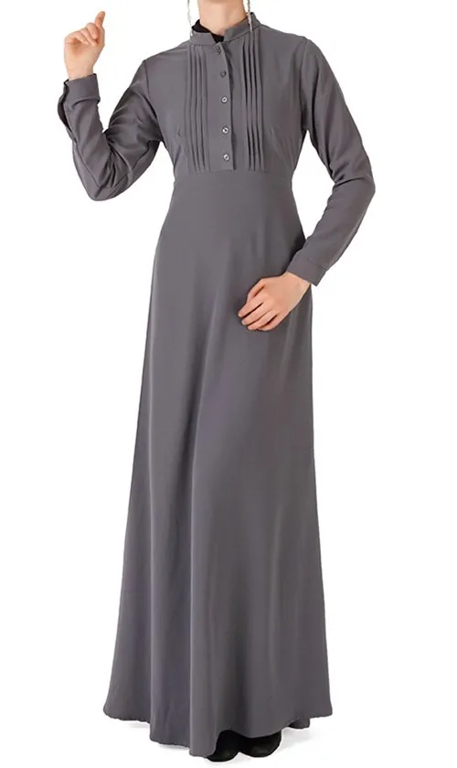 Gray Abaya Женская рубашка платье хиджаб мусульманское абайя кимоно Турция Дубай Кафтан турецкая исламская одежда Бангладеш черный серый красный синий Халат - Цвет: Gray Abaya