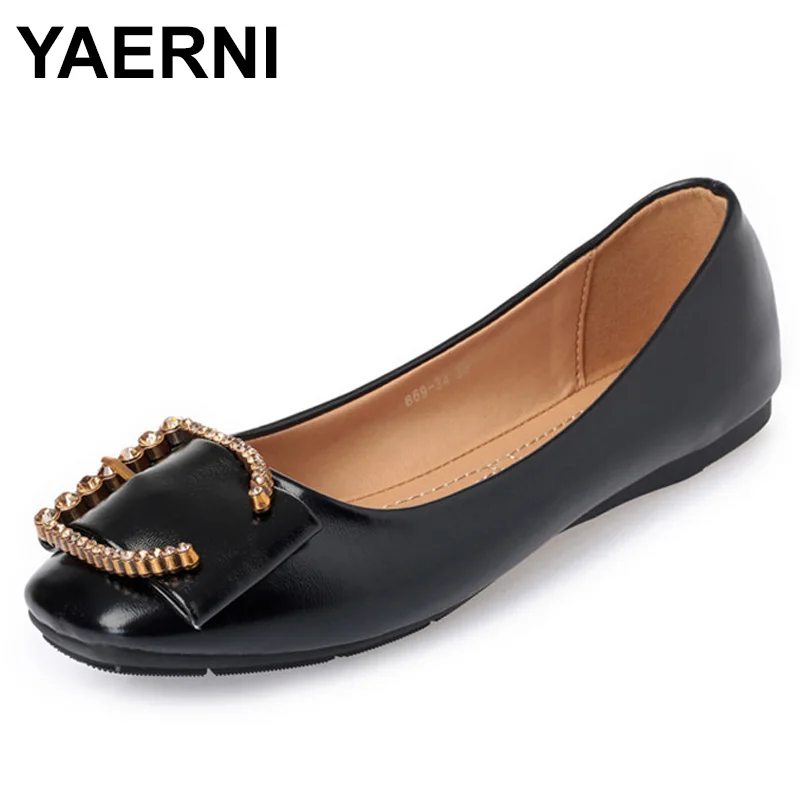 

YAERNI2019Lady soft sole Flats casual Shoes for drive pregnant woman boat shoes Women Spring summer Shoes 35-41 square toe E1108