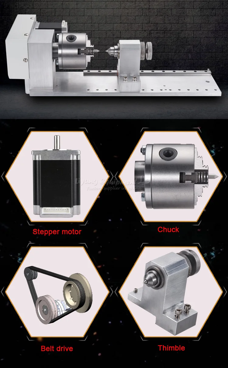 ЧПУ мини токарный станок направляющая 4-я ось вращения 4 кулачковый патрон 57 3A 1,8 градусов Расширенный двухфазный шаговый двигатель