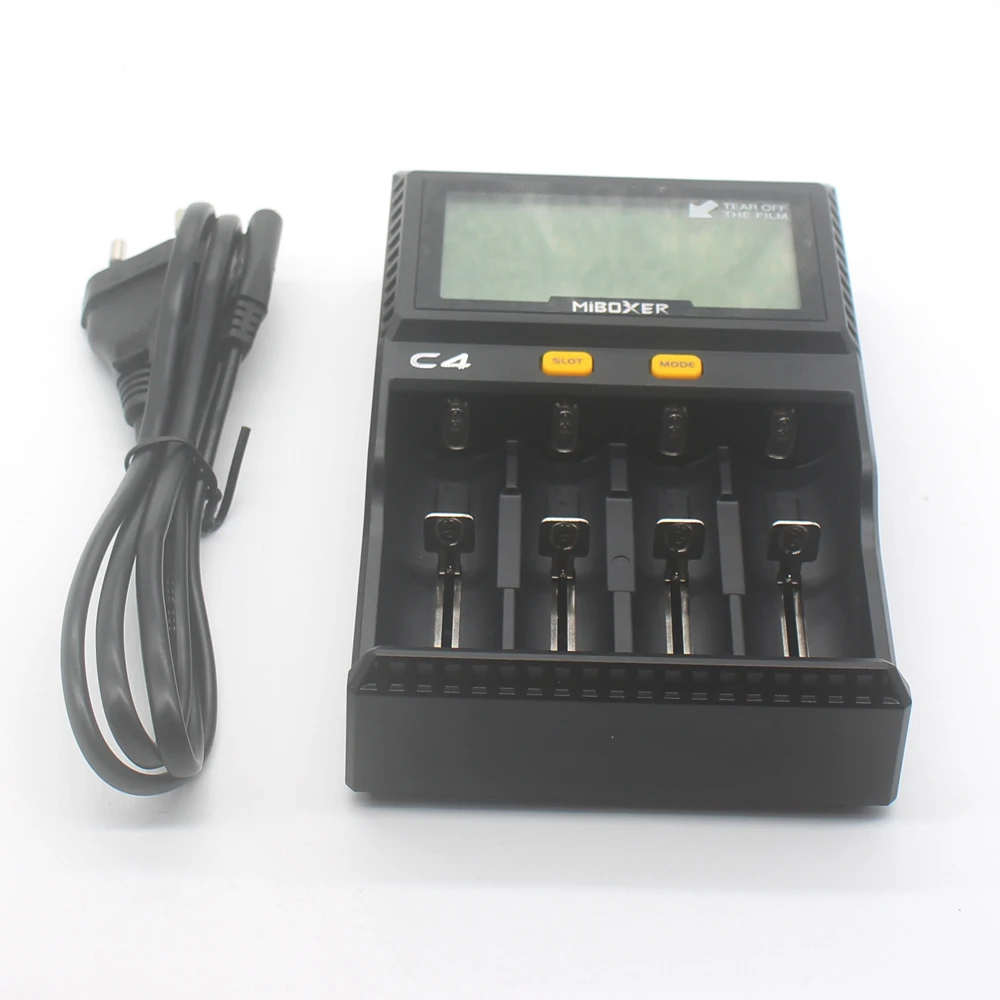 Зарядное устройство Miboxer C4 для Li-Ion IMR INR ICR LiFePO4 18650 14500 26650 AAA 100-800 мАч | Лампы и