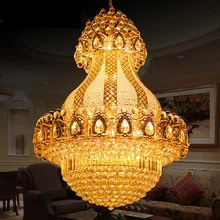 Новая Роскошная большая Хрустальная люстра K9 с золотым кристаллом, светодиодная современная люстра, освещение для гостиной, лобби, отеля, инженерные лампы