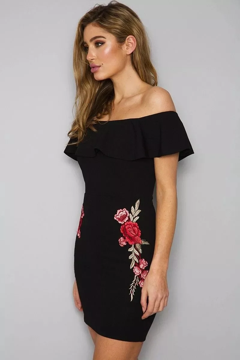 Sexy Slash neck embroidery Flora dresses Casual Sheath mini dresses Ruffled Sexy slim beach dresses Vestidos (14)