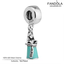 Стерлингового серебра 925 Алиса в бутылку мотаться Подвески бисер Подходит Pandora Браслеты Шарм серебро 925 ювелирные изделия