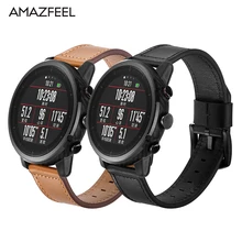 Leather Strap for Xiaomi Huami Amazfit PACE Stratos Smart Watch Bracelet for Xiaomi Amazfit Band Strap Genuine Leather Belt 22mm