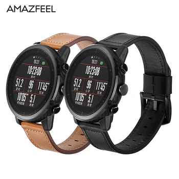

Leather Strap for Xiaomi Huami Amazfit PACE Stratos Smart Watch Bracelet for Xiaomi Amazfit Band Strap Genuine Leather Belt 22mm