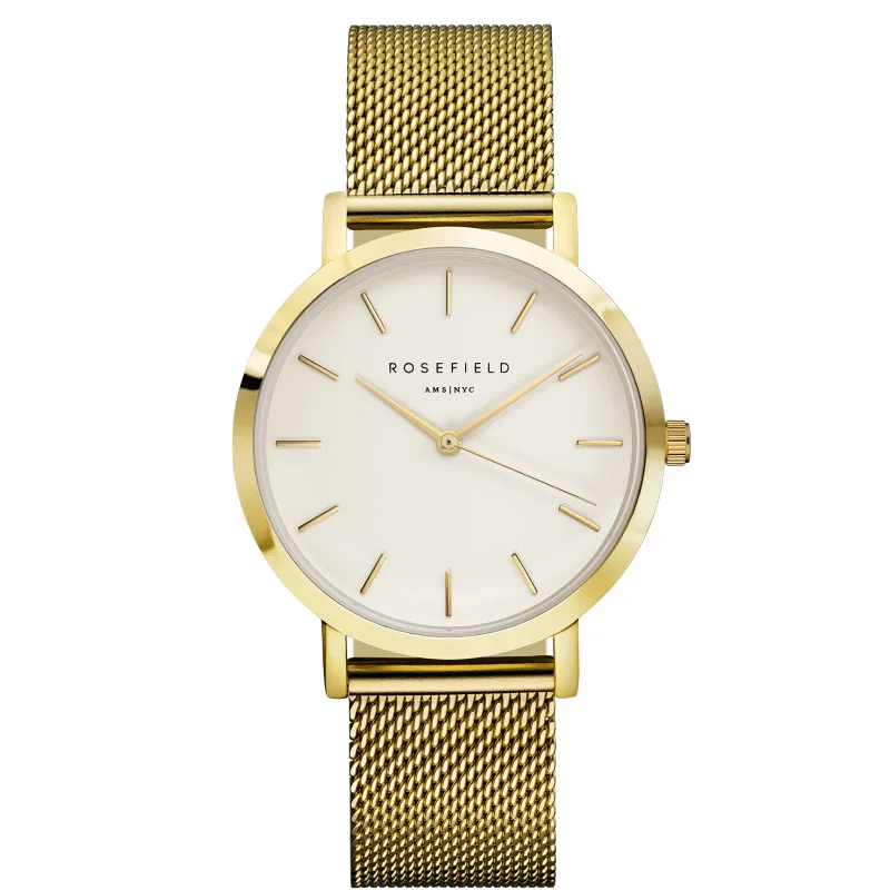 

ROSEFIELD Women Casual Watches Luxury Famous Brands Relogio Feminino 2018 Rhinestone Quartz Dress Ladies Mesh Wrist Clock