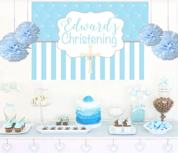 Custom Christening Cake Baptism Cross Baby Shower Backdrops High