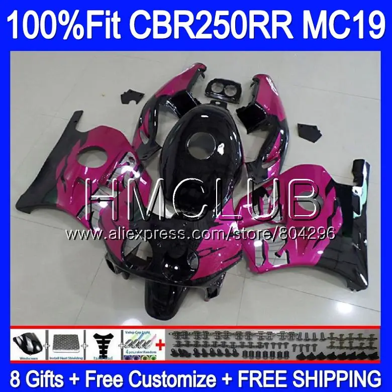 

Injection Body For HONDA CBR 250RR 250R CBR250 RR 88 89 87HM.15 CBR 250 RR MC19 CBR250R Rose Black CBR250RR 1988 1989 Fairing