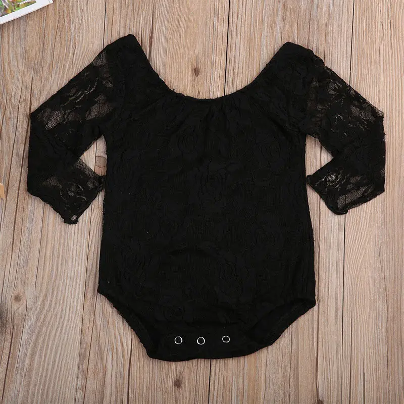 

Newborn Infant Toddler Baby Girl Floral Lace Bodysuit Kids Clothes Outfit