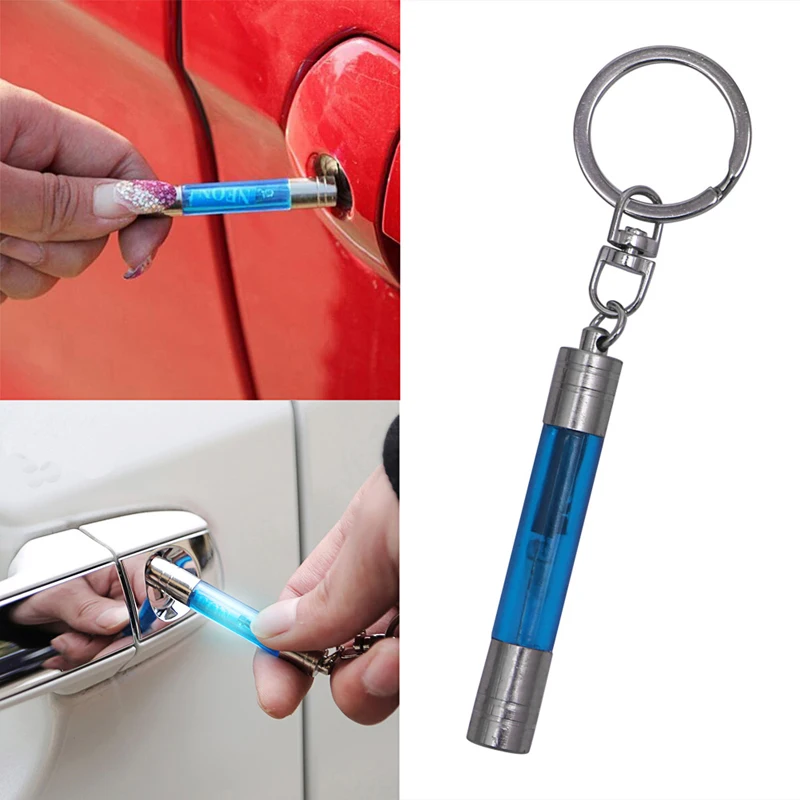 

Drop&Wholesale LED Emitter Keychain Key Ring With Built-in Car Accessories Anti-static Chain APR28