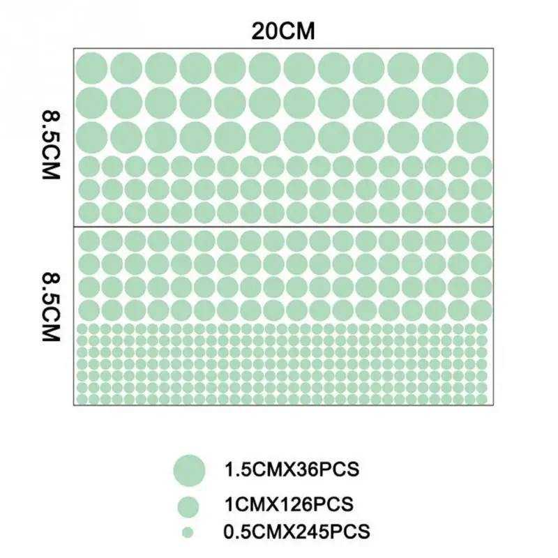 Новинка 407 шт флуоресцентные DIY наклейки для дома, художественные светящиеся наклейки на стену s светится в темноте, наклейки на стену в горошек для украшения детской спальни