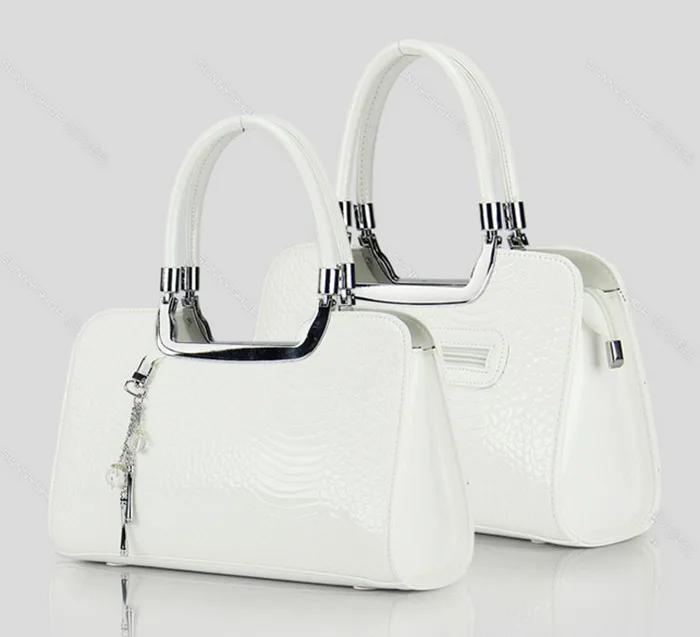 Новые кожаные сумки через плечо, модные женские сумки-мессенджеры,, Брендовые женские сумки из крокодиловой кожи, L4-367 - Цвет: Белый
