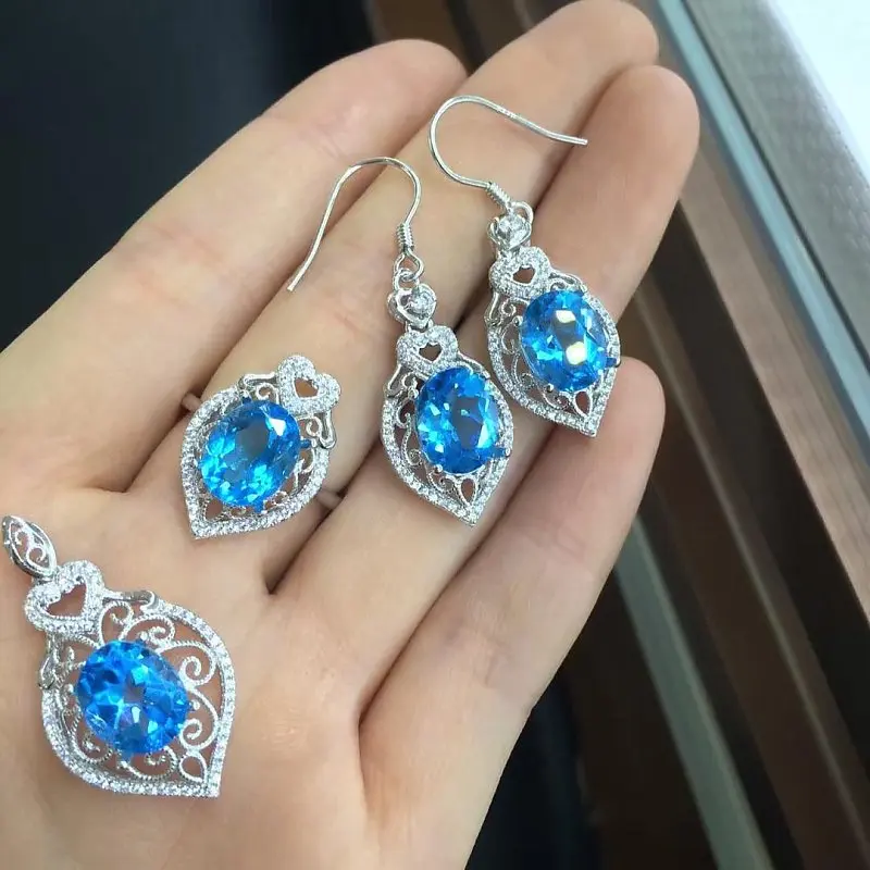 

2017 Qi Xuan_Blue Stone Simple Elegant Pendant Necklace_Real Blue Stone Necklace_Quality Guaranteed_Manufacturer Directly Sale