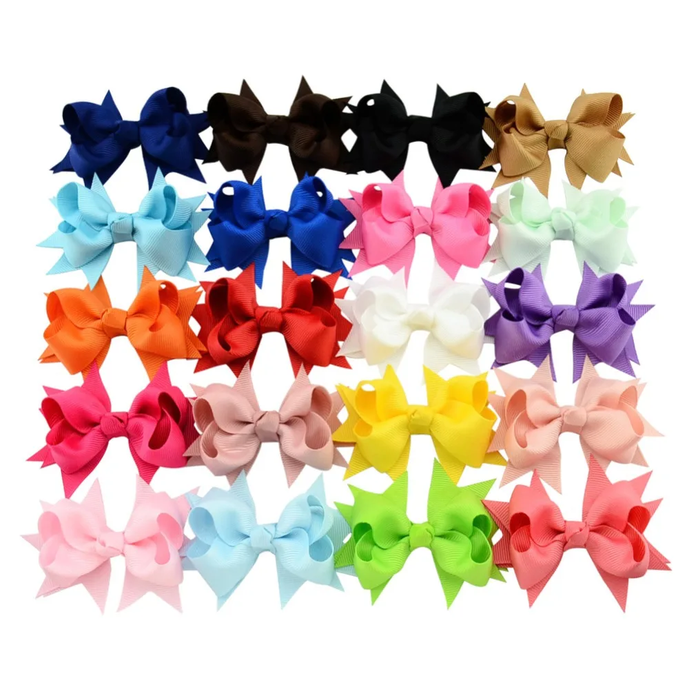 

2017 New Hot 20pcs/lot Kids Cute Flower Headwear Bow Hair Clips Hair Accessories 657