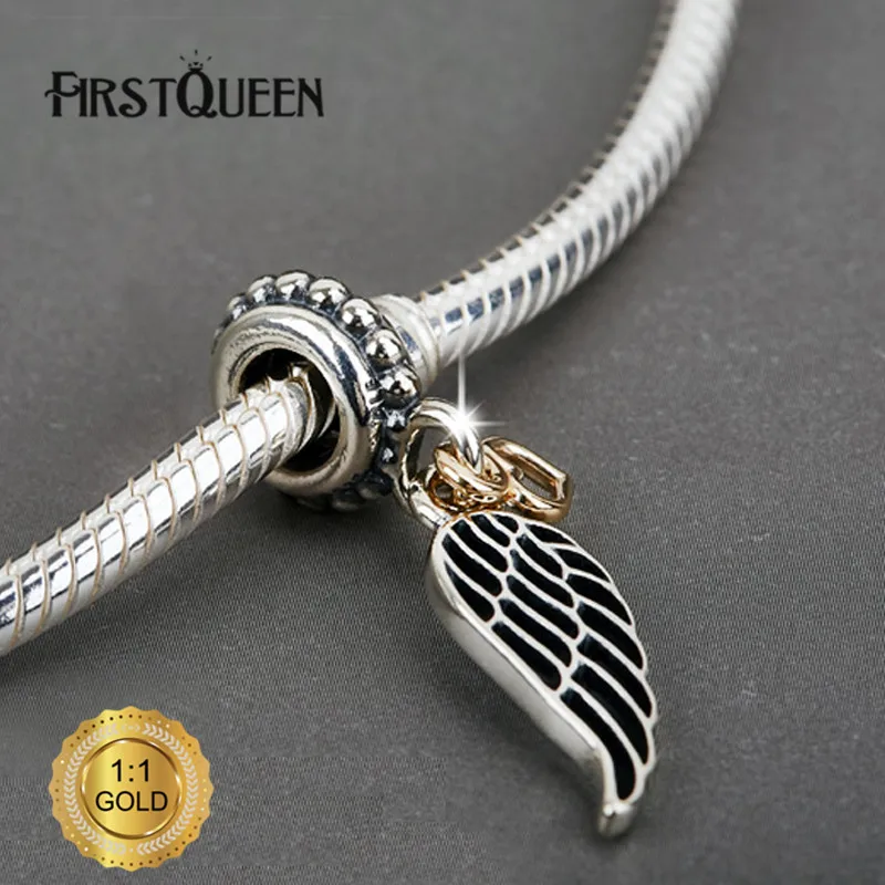 

FirstQueen Angel Wing Silver Dangle with 14k Heart Fit Bracelets For Jewelry Making For Christmas Gift Fine Jewelry