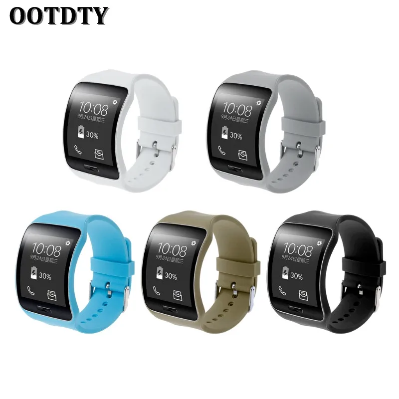 OOTDTY Смарт часы ремешок силиконовый Ремешок Замена для Samsung Galaxy Gear S SM R750