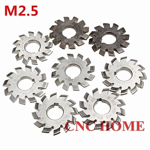 

M2.5 modulus PA20 degrees HSS Gear Milling cutter Gear cutter 1-8# 8pcs/set