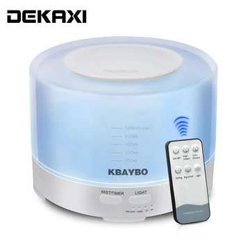 

DEKAXI Aroma Ultrasonic air Humidifier 500ml Remote Control Essential Oil diffusers LED Light mist maker Aromatherapy purifier