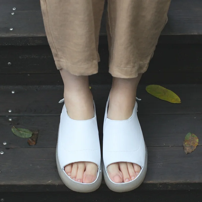 Careaymade-New Cowhide Flat-heeled Leaky-toed Fish-mouth Shallow-mouthed Women's Sandals Leisure Light Soft-soled Sandals Careaymade-New Cowhide Flat-heeled Leaky-toed Fish-mouth Shallow-mouthed Women's Sandals Leisure Light Soft-soled Sandals