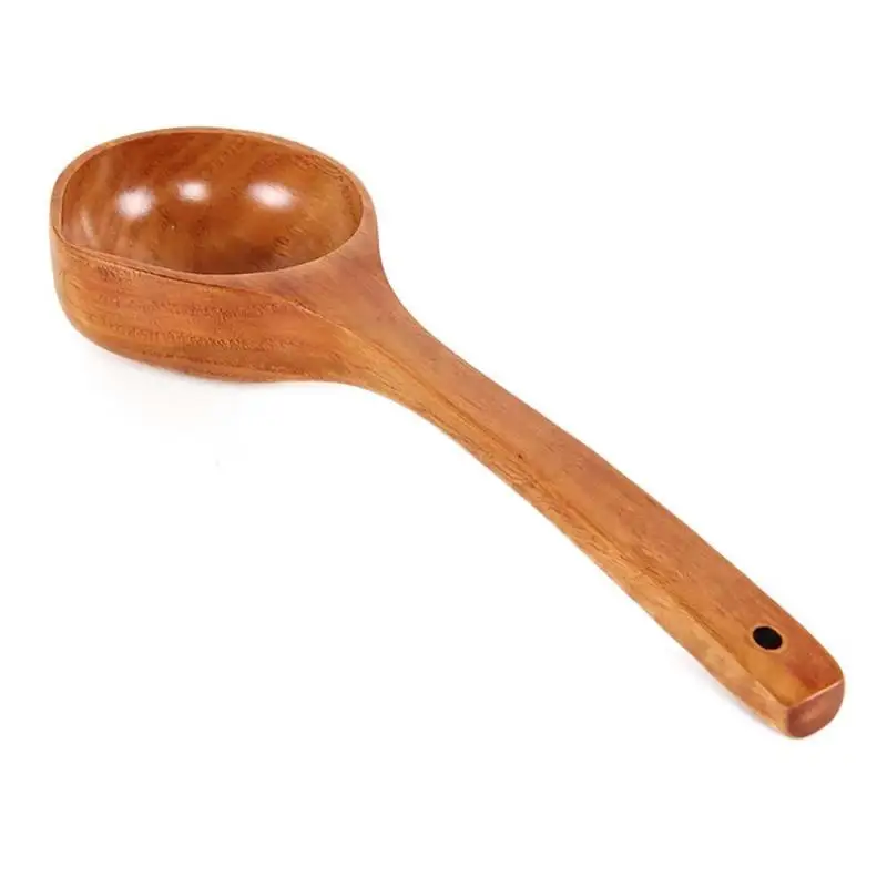 Bamboo Soup Ladle – Wooden Serving Spoon With Long Handle