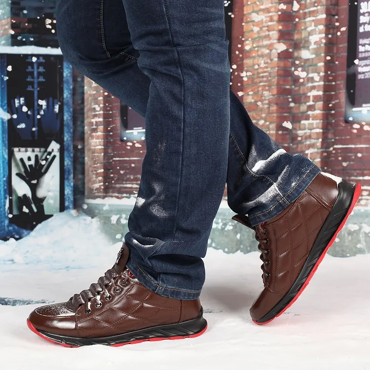 Новинка 2017 года Зима Для мужчин; ботинки на меху для Для Мужчин полусапожки модные Топы корректирующие Обувь зимние Мужская обувь Высокое
