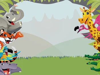 

Cartoon Forest Animals Birthday Photography Backdrops Photo Background Party Wall Decoration Backdrop W-303