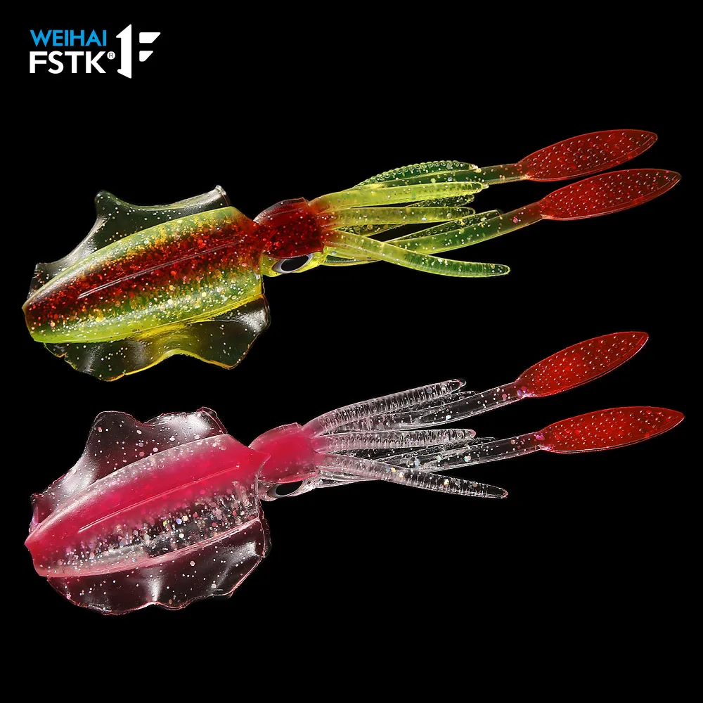 FSTK 20g15cm УФ светящаяся приманка в виде кальмара осьминог для морской рыбалки