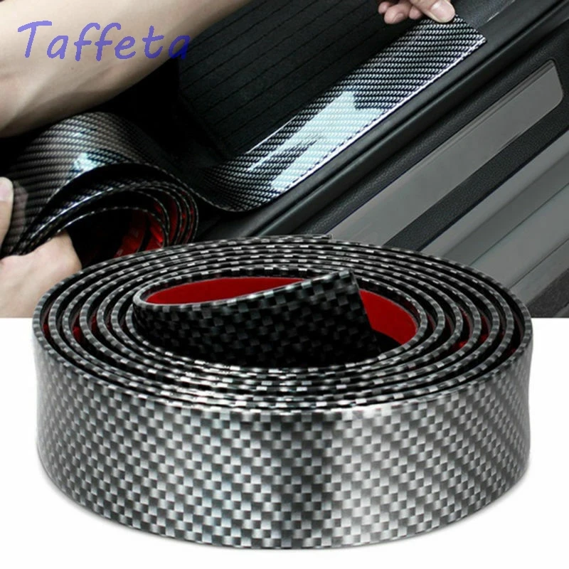 

3/5/7/10CM *1Meters Car Sticker Carbon Fiber Rubber Edge Guard Strip Door Sill Protector For Toyota BMW Audi Mazda Ford Hyundai