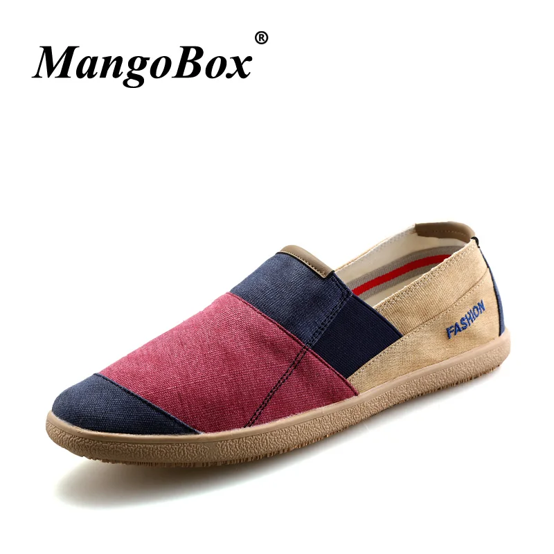 

Summer Breathable Shoes Low Top Mens Canvas Shoes Casual Red And Blue Slip-on Shoes Men Size 38-46 Rubber Flats Sneakers Mens