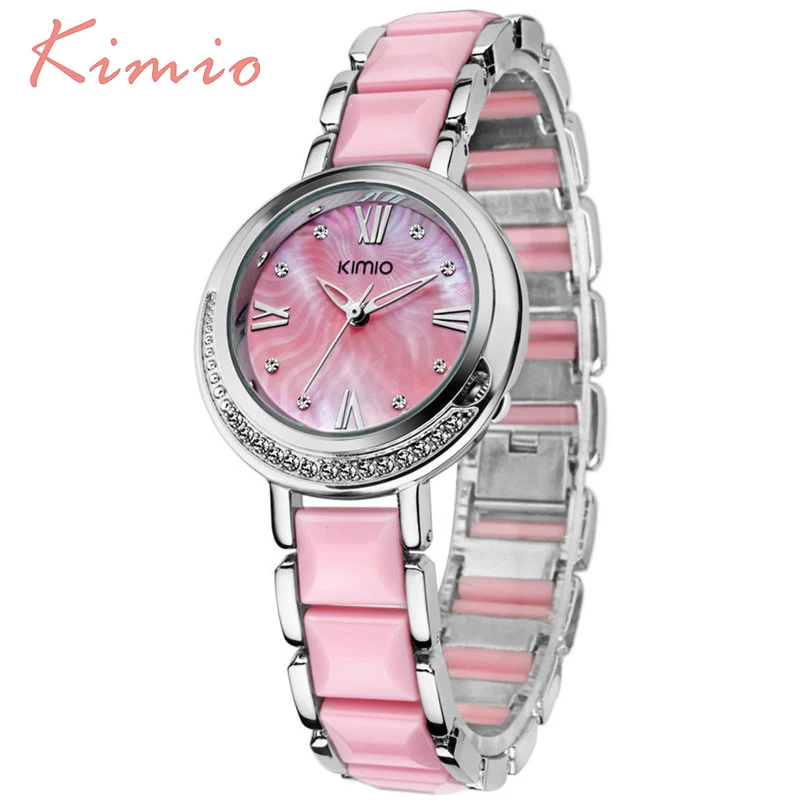 

KIMIO Fashion Diamond Women Watch Crystal Rose Gold Bracelet For Women Luxury Brand Watches Women Quartz Wrist Watches For Women