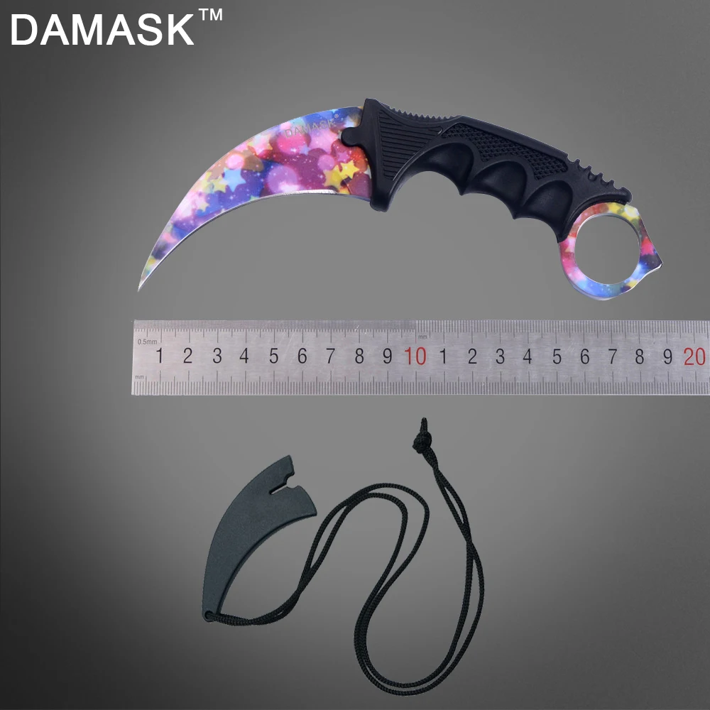 

DAMASK Colorful Star Style Karambit Outdoor Self-defense Survial Camping Knife Outdoors Ultra-thin Hiking Hunting Hand Tools