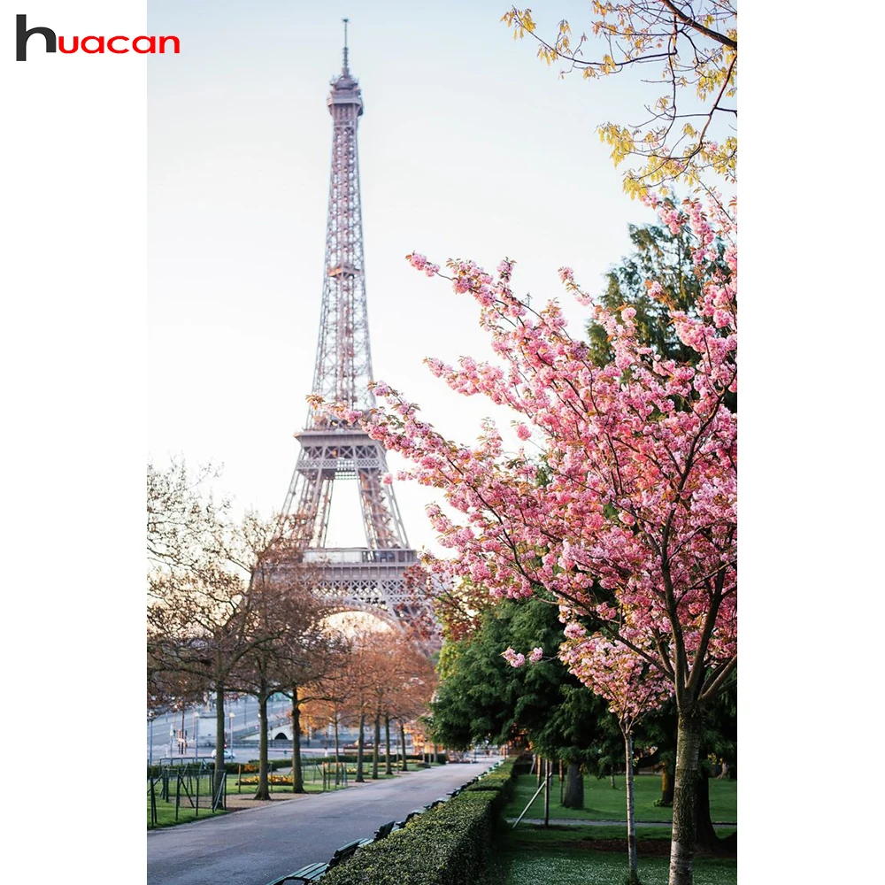 

Diamond Painting Full Square Landscape Tree Flowers Diamond Embroidery Cross Stitch Scenic Diamond Mosaic Rhinestones Tower Sale