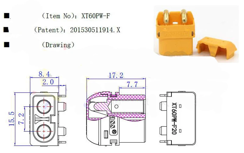 XT60PW Plug Connector XT60 Upgrade Male /& Female for Balance TBO