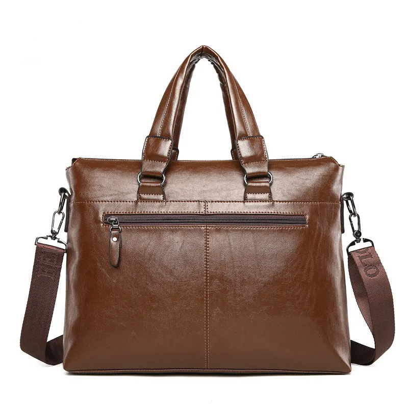 

Mens Business Large Capacity Tote Bag Cross-Shoulder Handbag Casual Bag Briefcase Leather Can Put Books iPad laptop Bag
