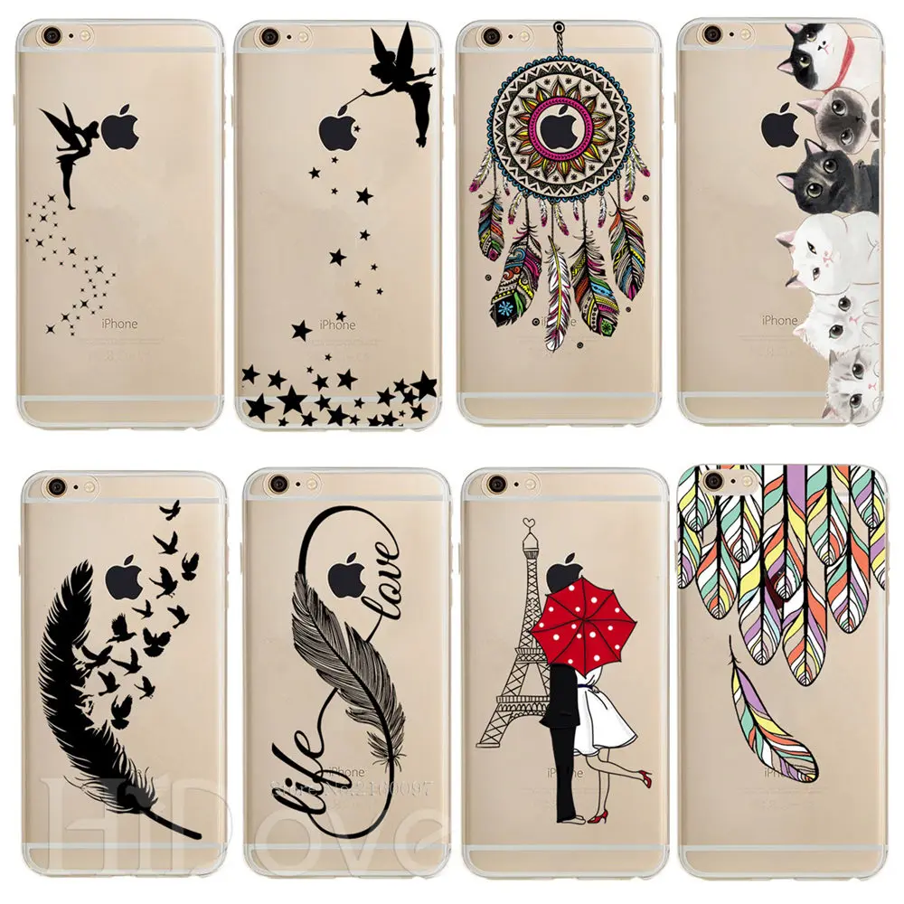 Мягкий силиконовый чехол из ТПУ для Apple iPhone 4 4S 5 5S 5C SE 6 6S 7 8 Plus X Dream Catcher Tinker Bell Tower |
